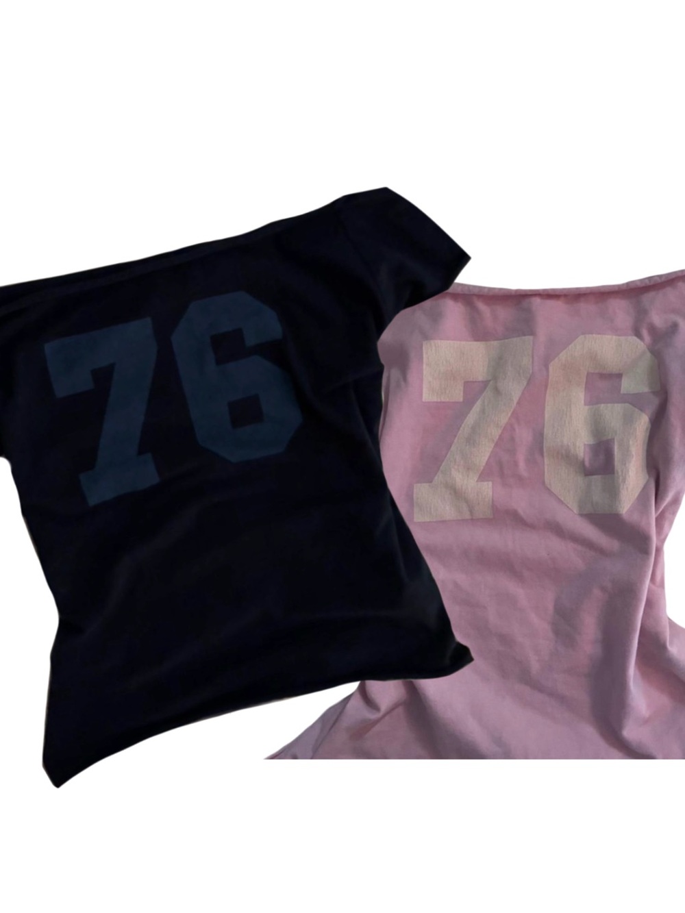BUNDLE edikted off the shoulder top with number (pink & navy/black)